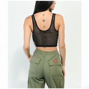 Vans X Lizzie Mesh Crop Knit Tank Top NWOT in Black Size XL